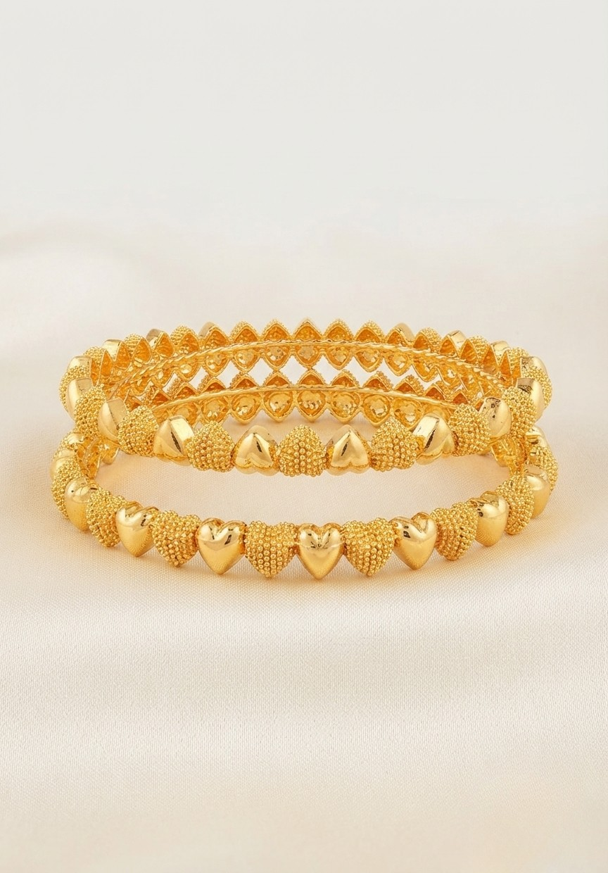 Pair of Artificial Gold-plated Bangles Design 1