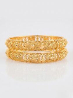 Pair of Artificial Gold-plated Bangles Design 4