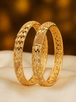 Pair of Artificial Gold-plated Bangles Design 6