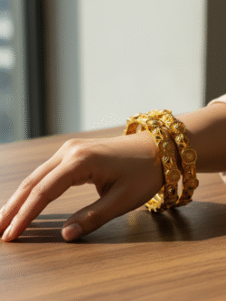 Pair of artificial Gold-plated Bangles Design 2