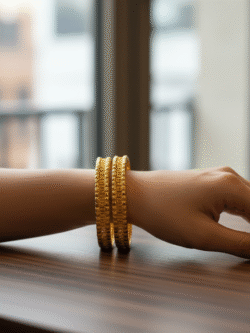 Pair of Artificial Gold-plated Bangles Design 5