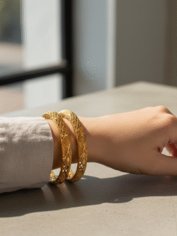 Pair of Artificial Gold-plated Bangles Design 3