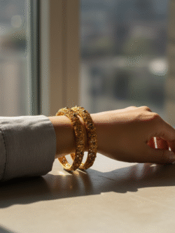 Pair of Artificial Gold-plated Bangles Design 1