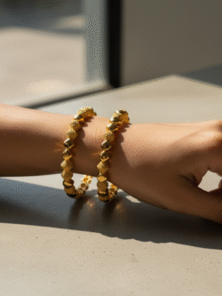 Pair of Artificial Gold-plated Bangles Design 6