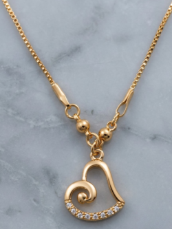 Swirl Heart Crystal Accent Necklace