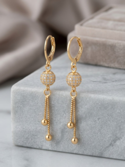 Sparkle Drop Chain Earrings