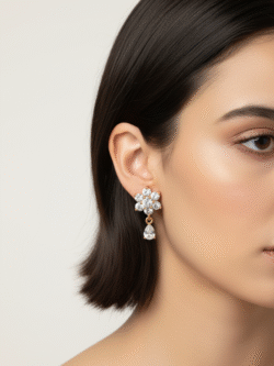 Vibrant Crystal Long Drop Earrings Set