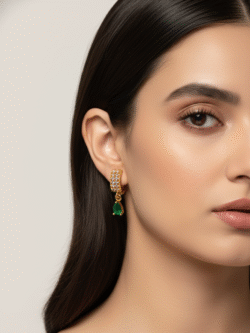 Multi-Color Stone Drop Huggie Earrings Set