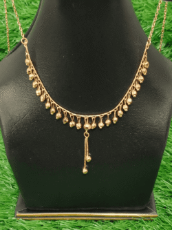 Dainty Gold Plated Fringe Necklace and Huggie Earrings Set with Clear Crystal Droplets