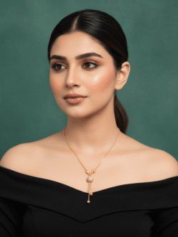 Dazzling Gold-Plated Box Chain Necklace with Pavé-Set Crystal Sphere Y-Drop