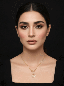 Elegant Gold-Plated Interlocking Double Heart Pendant Necklace with Crystal Accents