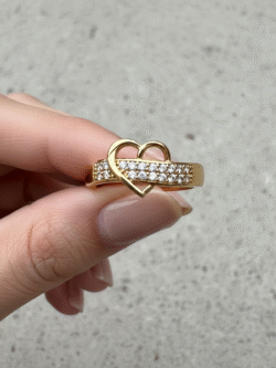 Pave Heart Wrap Statement Ring