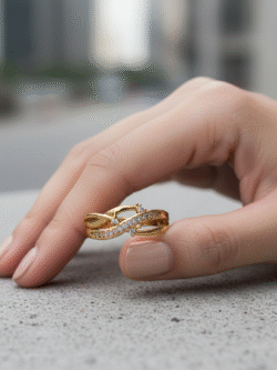 Modern Gold-Tone Intertwined Adjustable Ring