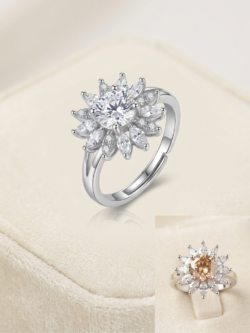 Vibrant Gemstone Flower Ring Collection - Multi-Colors