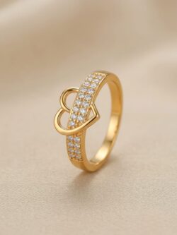 Pave Heart Wrap Statement Ring
