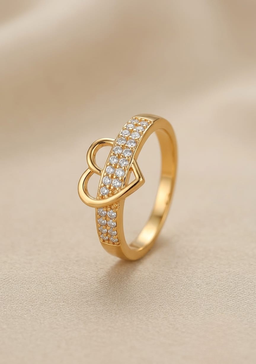 Pave Heart Wrap Statement Ring