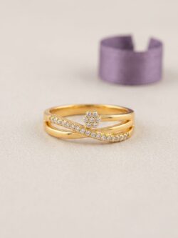 Sparkling Crossover Adjustable Ring