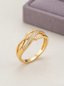 Modern Gold-Tone Intertwined Adjustable Ring