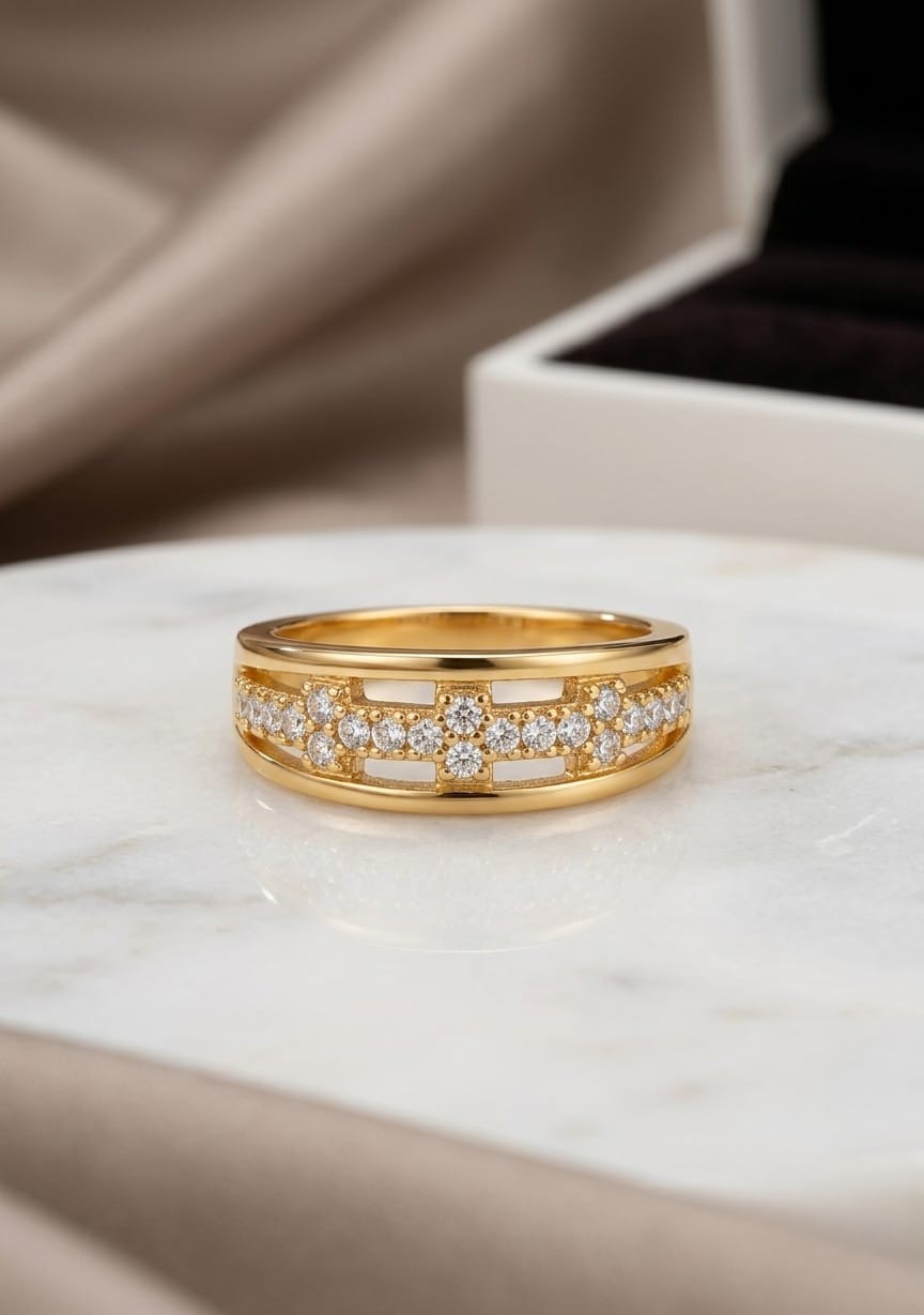 Elegent Gold-Plated Rings (Adjustable)