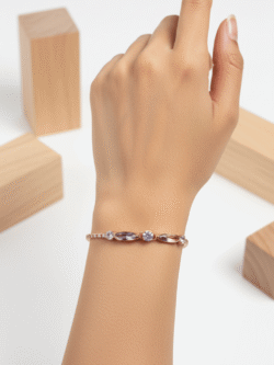 Elegant Oval & Round Cut Gemstone Bracelet for Women