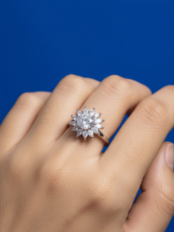 Vibrant Gemstone Flower Ring Collection - Multi-Colors