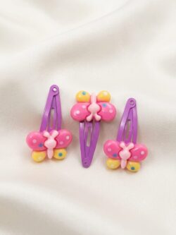 Vibrant Butterfly Snap Hair Clip Set – 3 Piece Colorful Accessory Packs