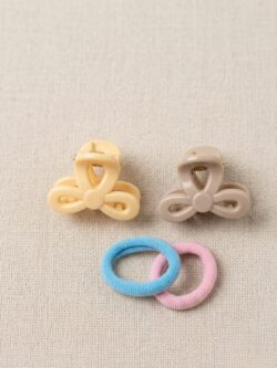 Mini Matte Claw Clip & Elastic Combo Sets – 4-Piece Essential Hair Kits
