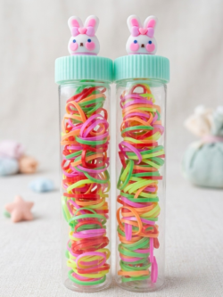 Cute Animal-Themed Mini Hair Accessory Sets – Colorful Rubber Bands & Charms