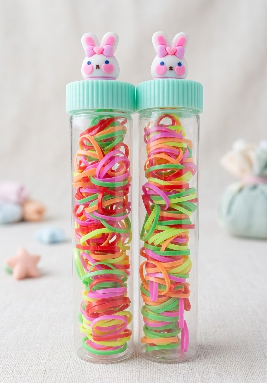 Cute Animal-Themed Mini Hair Accessory Sets – Colorful Rubber Bands & Charms
