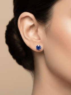 Multicolor Solitaire Crystal Ear Tops Set