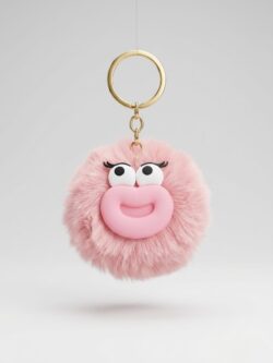 Playful Plush Character Keychains – Soft Furry Bag Charms with Unique Expressions