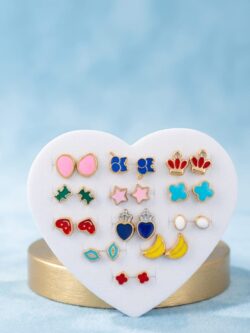 Charming Assorted Stud Earring Set for Kids – Fun & Colorful Designs