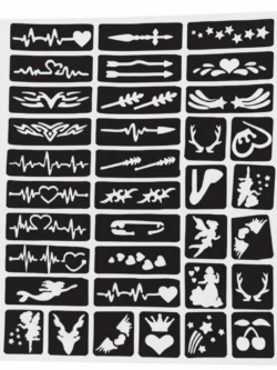 Artistic Temporary Tattoo Stencil (Pack of 10 Stencil) - Versatile Designs for Body Art